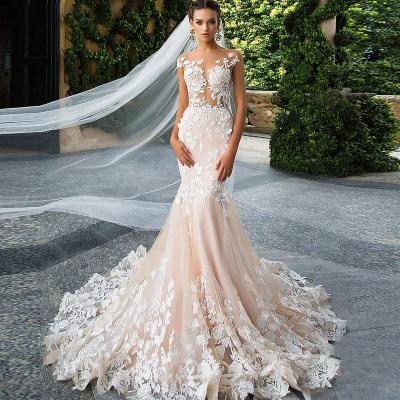 China YJ2039W 2023 New Sexy Petal Tulle Wedding Dress Tulle Anti-Static for sale