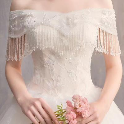 China YJ1002W 2023 Anti-Static New Popular Cheap Wedding Dress With Lace for sale