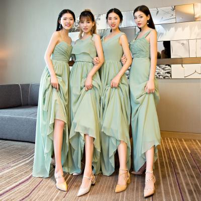 China AH4006B Matcha Anti-Static Green Bridesmaid Dress Sling Sister Long Dress 2023 for sale