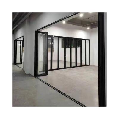 China New Design Bi Folding Screen Design Modern Aluminum Thermal Folding Door Stacking Door Patio Door for sale