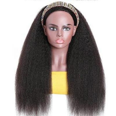 China Straight Wig Real Hair Afro Kinky Curly Headband Straight Wigs for sale