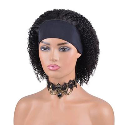 China Lead Curly Hair With Tied Headbands For Women Colored Afro Kinky Curly Headband Wig for sale