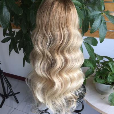 China Wholesale Price 13x6 High End Transparent Lace Wigs Natural Hot Selling Frontal Wigs For White Women Body Wave Wigs 613# for sale