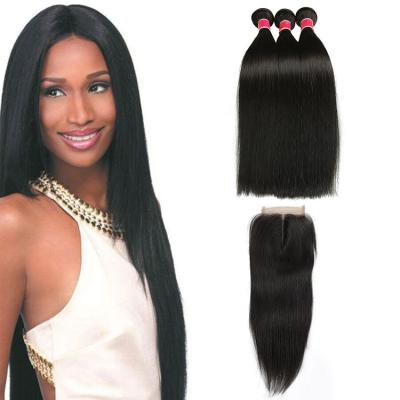 China 100% Straight Human Hair Bundles With Full Closure Indian Hair Weave Wig for sale