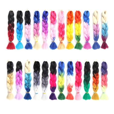 China Cheap Ombre Braiding Hair High Temperature Jumbo Synthetic Hair Extension Synthetic Fiber Braiding Hair for sale