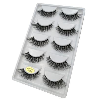 China Soft/Curly/Comfortable/Convenient/Easy to Wear G8 Wholesale 5 Pairs Faux Mink Eyelashes Vendor Free Sample Private Label Faux Mink Eyelashes for sale