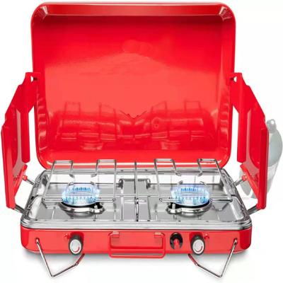 China Portable Outdoor Camping Hiking R1075DPL Double Burner Gas Stove for sale