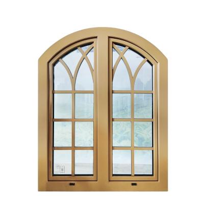 China Swing Double Glazed Tempered Glass Windows Frame French Aluminum Casement Window For Home for sale