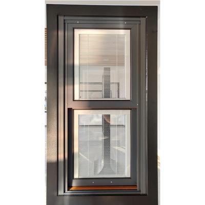 China Modern Customized Aluminum Hung Window With Blinds Built In Triple Glazed Hung Windows for sale