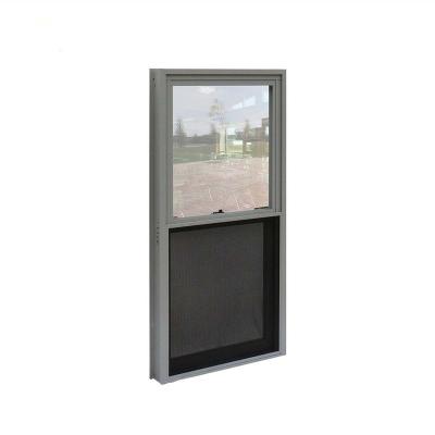 China Modern Yellow Steel Mesh Aluminum Window Sash Grain Aluminum Window Interior Vertical Sliding Awning for sale