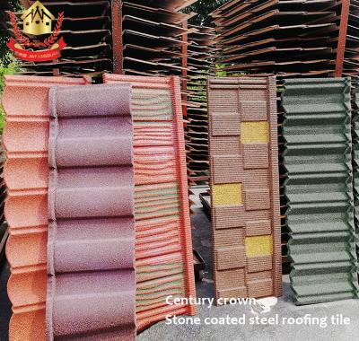 China European Crown 0.4mm Light Weight Metal Roofing Sheet Waterproof Century Roof Tiles Galvanized Zinc Stone Coated Roofing Tile for sale