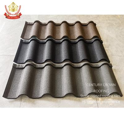 China EUROPEAN Century Crown Metal Roofing Sheets Price Milan 0.4mm Deep Stone Coated Metal Roof Tiles Nigeria Roofing Material for sale