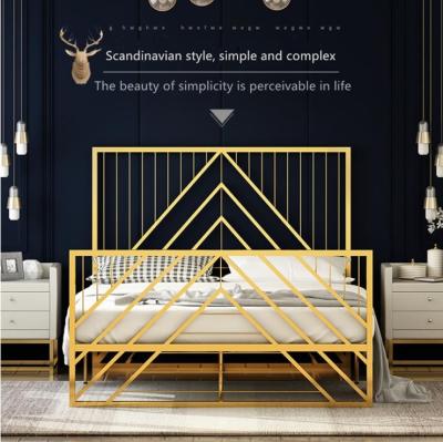 China Nordic modern minimalist princess iron bed iron frame steel frame bed (the other) metal cheap adjustable double bed base for sale