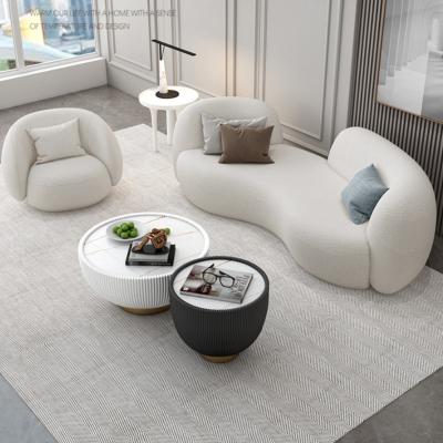 China Other Nordic simple modern design living room lamb velvet sofa wedding dress clothing store special-shaped sofa for sale