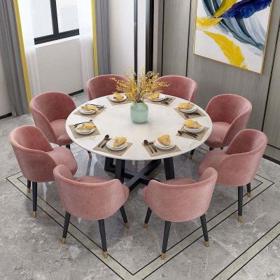 China New arrival lazy susan (the other) dining room furniture round marble adjustable light luxury dining table with chairs for sale