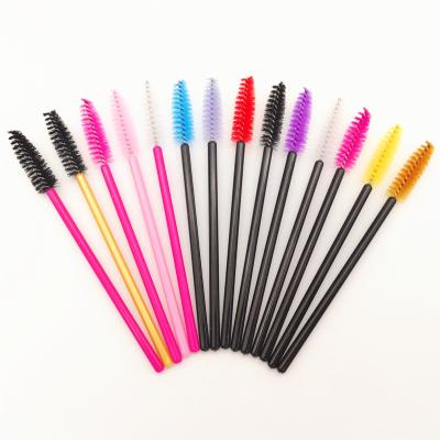 China Wholesale Plastic Logo Disposable Eyelashes Brush Lash Brush Pink Mascara Wand Applicator Extension 10bag warm welcome the TT for sale