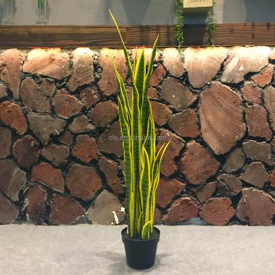 China Artificial Sansevieria with pot for home and restaurant decorction varied artificial snake plant, sansevieria trifasciata in pot for sale