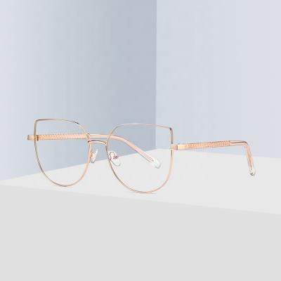 China Reading Glasses 2021 New Arrivals Metal Retro Optical Glasses Eyewear Cat Eye Blue Light Blocking Glasses Frames for sale