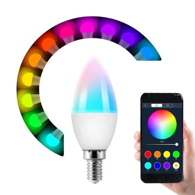 China Weddings APP Control 16 RGBW Colors Smart Led Bulb Lights Support Echo Google Home Novelty Candles Led Candles Electric Candle Light for sale