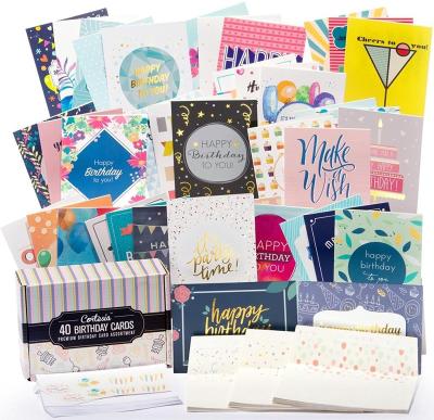 China Europe Cute Birthday Cards Pack 40 Boxes Wholesale Birthday Card Assortment Greeting Card for sale