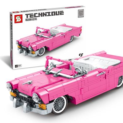 China Building Toy Wholesale Educational Pink DIY Race Car Blocks Building Blocks 742PCS Toys for sale