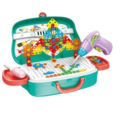 China The Eco-friendly Material Drill Educational Box Of Intelligence Children Tool Kit DIY Building Block Kit Assembly Blocks Toys for sale