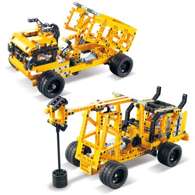 China Building Toy 718PCS 6 in 1 Four Way Building Blocks Rc 2.4g Remote Control Building Toy with USB Cable Radio Management Block Engineering Vehicle Car for sale