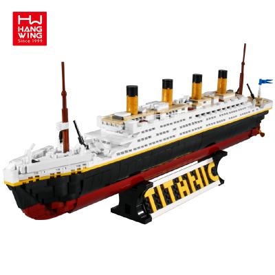 China 1333Pcs Building Toy Bricks Kit Product DIY Wooden Nautical Titanic Boat Brick Classic Assembler Building Toy Bricks Blocks Toys Set for sale