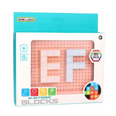 China DIY PLAY Colorful Electronic Game 2021 New DIY Toys 20PCS 40PCS 60PCS Flashing Light Building Blocks for sale