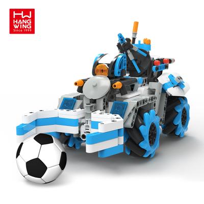 China 489Pcs Eco-friendly Material Drift Car Diy Building Block Toys Electric Toy Remote Control Programming Football Coches Rc Soccer Bricks Cars for sale