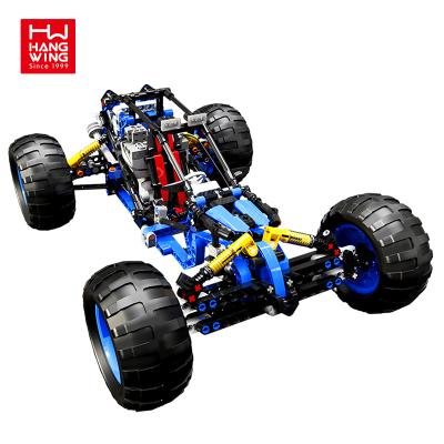 China DIY Brick 466Pcs Remote Control Car Building Block Building Nitro Kids Sets Diy Toys Rc Bricks Cross Country Climbing Vehicle for sale