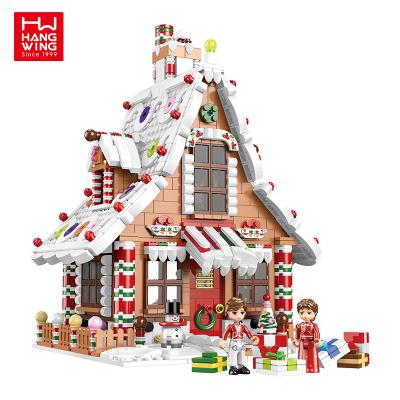 China 1457PCS Building Toy Kids Diy Bricks Kit Toys Gift Christmas Gingerbread Housing Building Block Educational Assembling Sets for sale