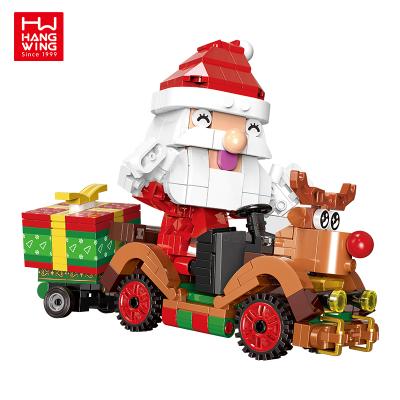 China 390PCS Building Toy Blocks Kids Diy Bricks Kit Toys Christmas Gift Educational Assembling Deer Pulling Carriage Santa Claus Building Block Sets for sale