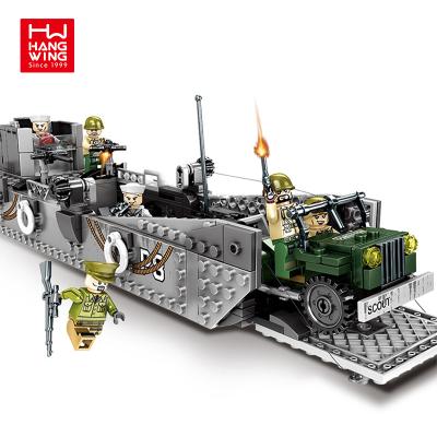 China 413Pcs DIY Brick Building Blocks Educational Toys Kit Boy Products War Toy Diy Landing Naval Building Block Military Set Amazon Hot Selling for sale