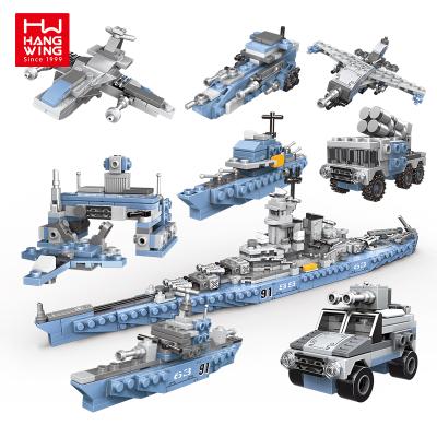 China Building Toy 8PCS/BOX Kids Blocks Diy Bricks Toys Ship Kit USS Missouri Building Block Boat Educational Assembling Sets for sale