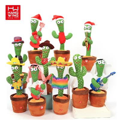 China Eco-friengly Electronic Dancing Animal Stuffed Baby Kaktus Spielzeug Plush Dancing Cactus Wholesale Hot Selling Musical Talking Toy for sale