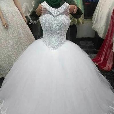 China Dropshipping White Sweet Elegant Sleeveless Anti-Wrinkle Wedding Dresses For Women Wedding Bridal Gown Bridal Wedding Dress for sale