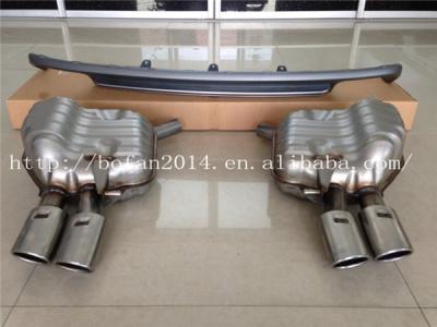 China 304 Stainless Steel+PP A6 S6 Looking Two Pair Outlet Exhaust Muffler With Rear Diffuser For Audi for sale