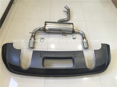 China S-Line Type 304 Stainless Steel Bilateral Single Outlet Muffler Exhaust Tips With Rear Diffuser For Q3 for sale