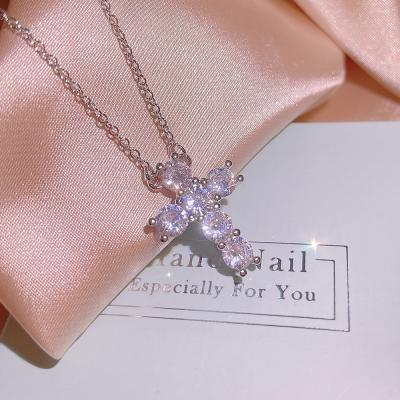 China FASHIONABLE Exaggerate Jewelry KYNL0512 Fashion Beauty Crucifix Shape Shine CZ Necklaces For Women for sale