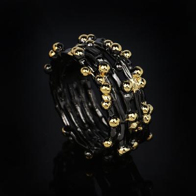 China TRENDY Hot Sale Fashion Jewelry KYRA01402 Black Gun Plated Ring For Women for sale