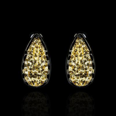 China FASHIONABLE Antique Designs KYED0646 Geometric Shape Antique Gold Plated 3A Zircon Earrings For Women for sale