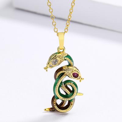 China FASHIONABLE Epoxy Egyptian Creative Egyptian Snake Shape Renaissance Style Jewelry KYNL0507 Handmade Enamel Necklace For Women For Party for sale