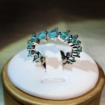 China KYRA01528 Jewelry Fine Fashionable Fine Elegant Vintage Imitation Paraiba Ring Shining Beautiful Ring For Women for sale