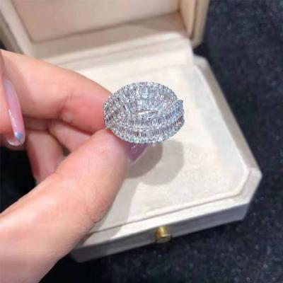 China KYRA01043 Trendy Vintage Fashion Elegant Platinum Plated 3A Shine Zircon Eternity Band Ring For Women for sale