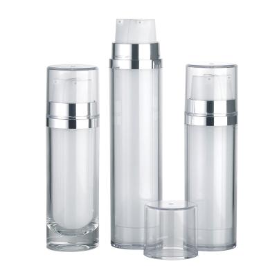 China JL-AB314 Dual Chamber Plastic Lotion Bottles with Double Actuator for sale