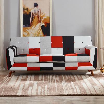 China Wholesale Adjustable European Modern Colorful Fashion Patchwork Style Fashion Living Room Furniture Waiting Sofa 3 Seater (Other) for sale