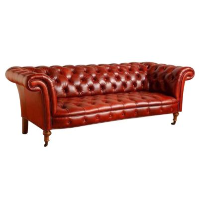 China (Other) Adjustable High Quality Luxury Leather Button-tufted Chesterfield Sofa for sale