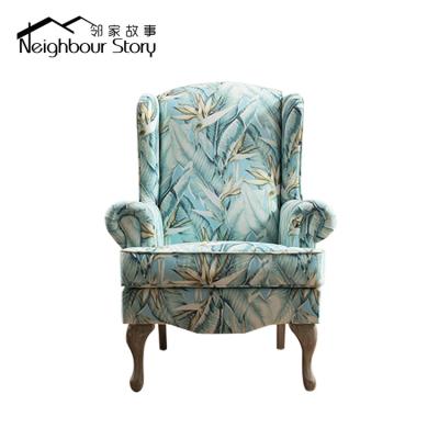 China American Leisure Chair Princess Chair With High Back Single Soft Fabric High Back Chair Bedroom Armchair for sale