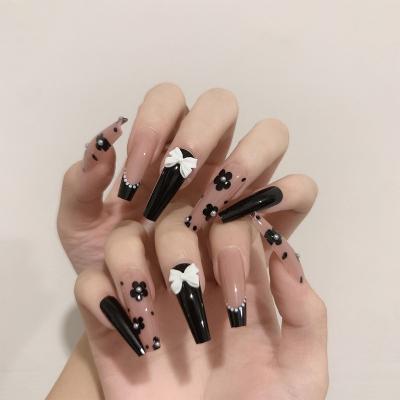 China French Nail Art Finished Removable False Design Wear Nails for sale